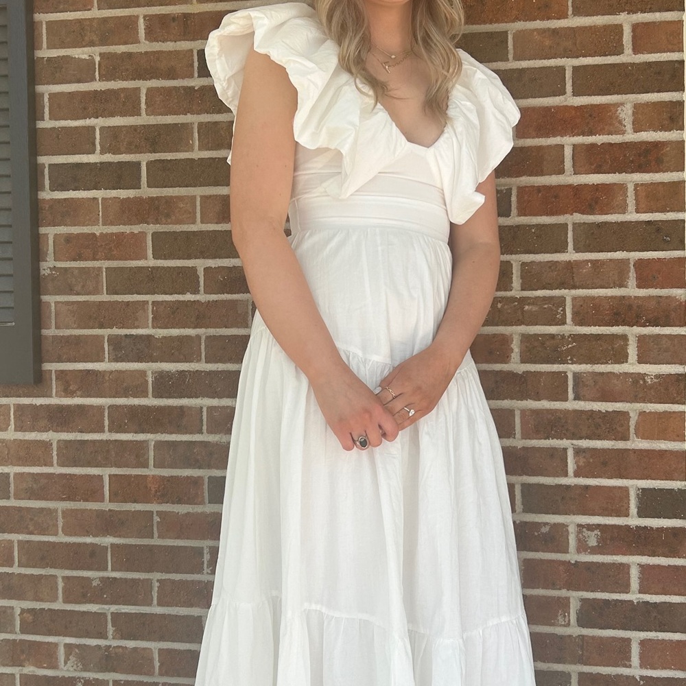 White Ruffled Sundress